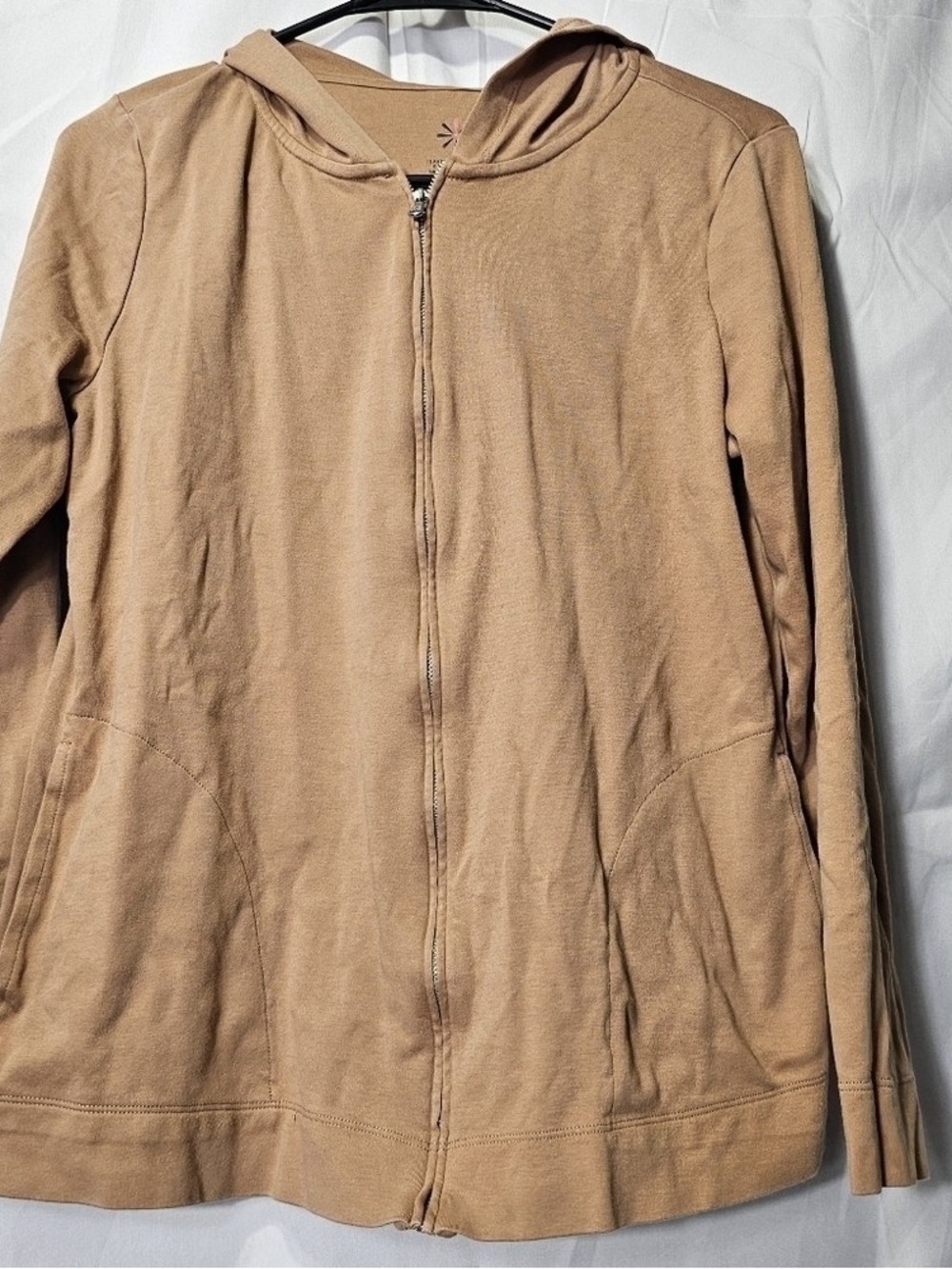 Women's Zip-Front Hooded Jacket - Beige